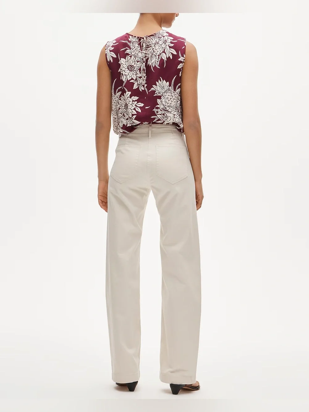 J.Crew Petite wide-leg trouser in chino in natural